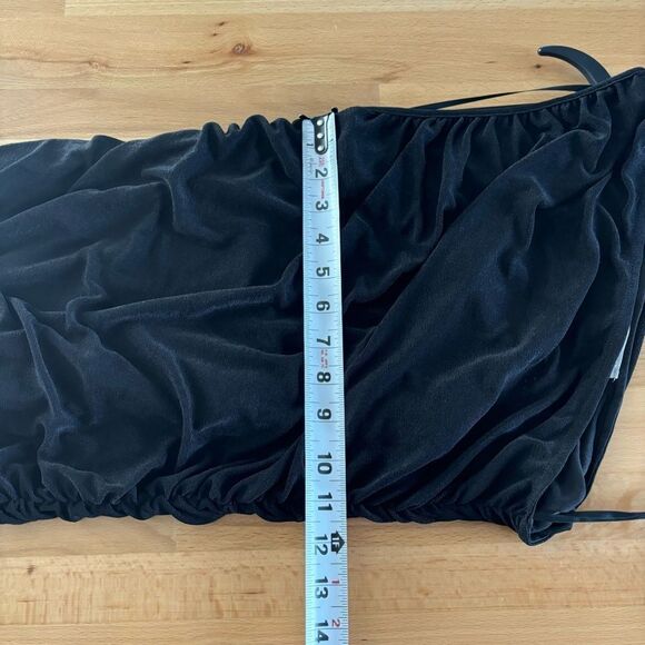 Maple women’s size small black one shoulder fitted ruched asymmetrical dress - Picture 9 of 9